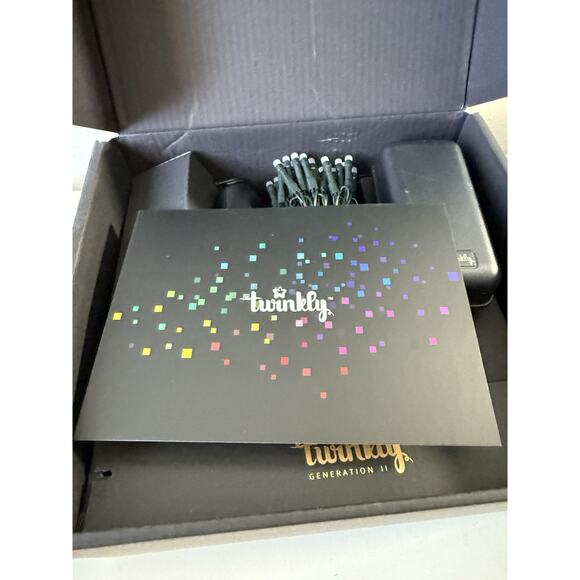 Twinkly Strings Green Wire Christmas Lights, Multicolor, 100 RGB LED, 26.2ft - Picture 8 of 9